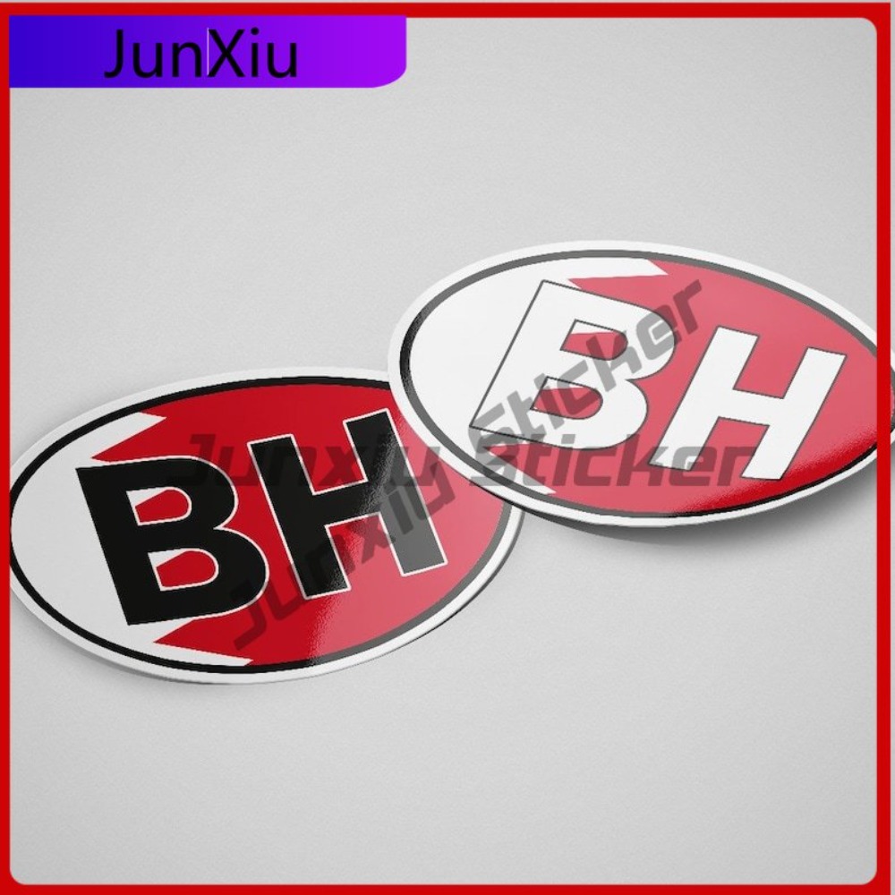 Car Accessories Bahrain - ملصق بيضاوي لعلم البحرين مقاوم للماء،