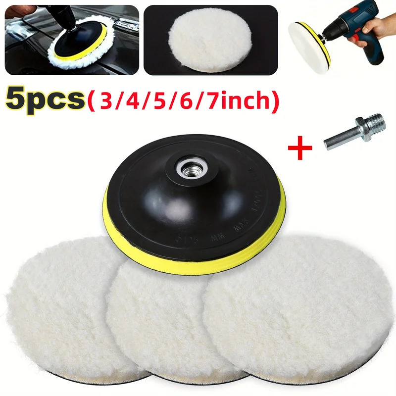 Car Wax Polishing Pad - 5 قطعة 7/6/5/4/3 بوصة سيارة تلميع
