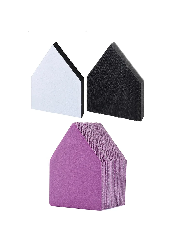 Car Wax Polishing Pad - مجموعة ورق صنفرة مثلثي 65×92 ملم،