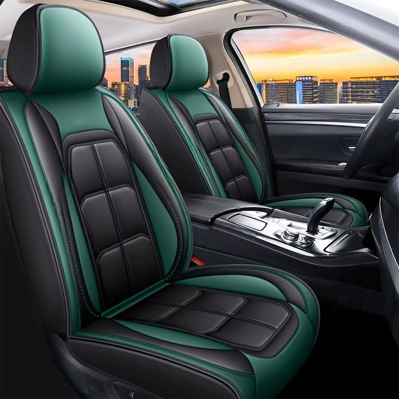 Leather Car Seat Cover - حزمة غطاء مقعد السيارة العالمية الرياضية
